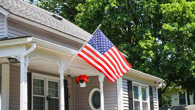 House with American Flag